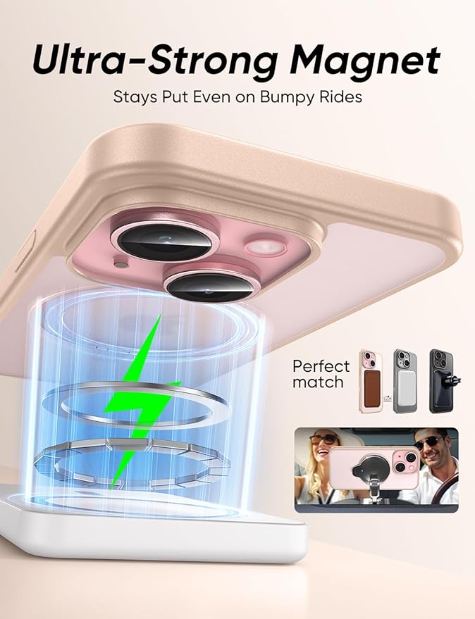 MAGIC JOHN for iPhone 15 Case 360° Rotatable Magnetic Invisible Stand, Fit for - Image 4