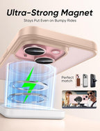 MAGIC JOHN for iPhone 15 Case 360° Rotatable Magnetic Invisible Stand, Fit for - Image 4