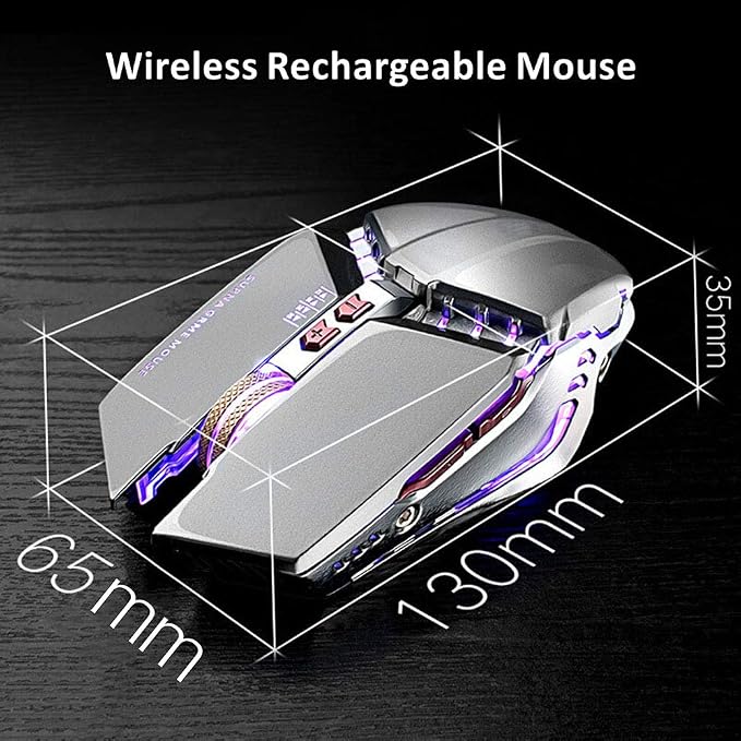 TENMOS T12 Wireless Gaming Mouse Rechargeable, 2.4G Silent Optical Wireless - Image 7