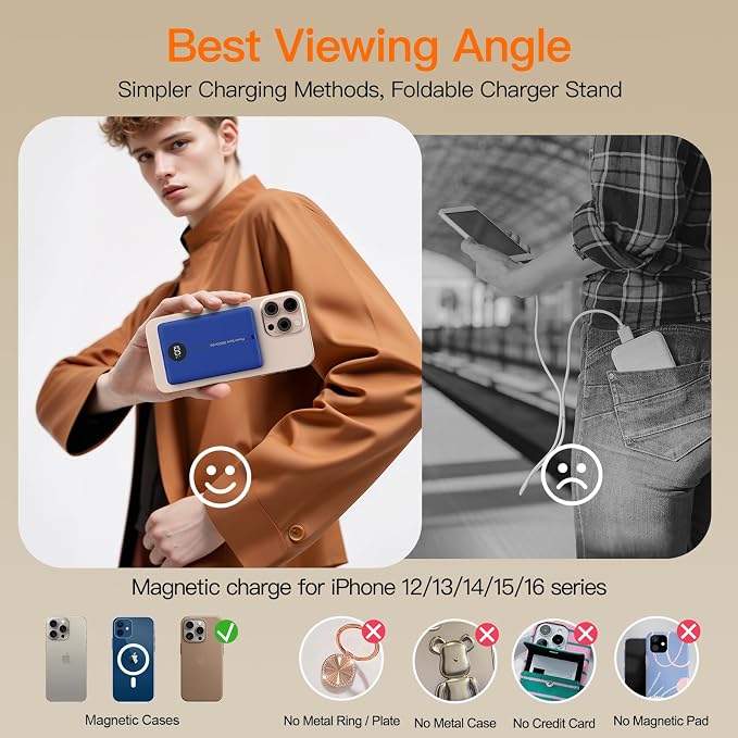 Magnetic Portable Charger, 16800mAh Wireless Power Bank, - Image 5