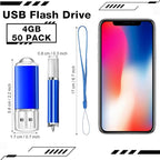 Hoteam 50 Pack USB 2.0 Flash Drives Bulk Blue Portable Thumb Drive - Image 2