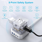 TOPREK Power Strip 25 FT Extra Long Extension Cord | Flat Plug Surge Protector - Image 8