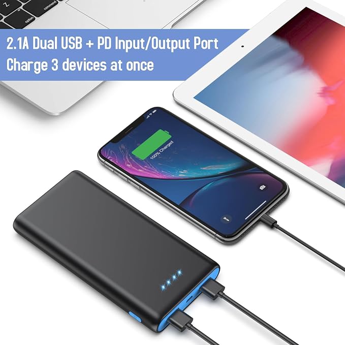 Portable Charger Power Bank 25, 5V/3A USB C in&Out Fast Phone Charging - Image 6