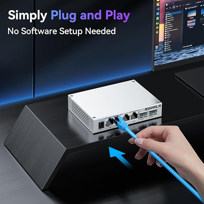 SODOLA 2.5Gb Switch, 4 x 2.5G Base-T Ports, 2 x 10G SFP+, Aluminum Alloy - Image 8