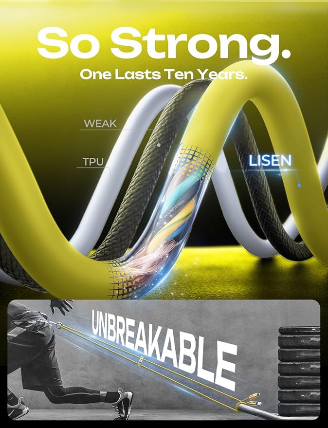 LISEN 6.6FT 240W 4-in-1 Multi Charging Cable, USB A/C to C/L, - Image 5