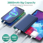 Portable Charger 38800mAh, LCD Display Power Bank, 5 USB Outputs Battery Pack - Image 4