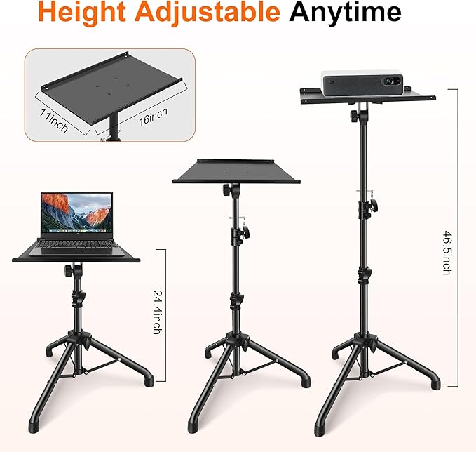 Projector Stand, Projector Laptop Stand Tripod Laptop Tripod Stand Height 24.4" - Image 5
