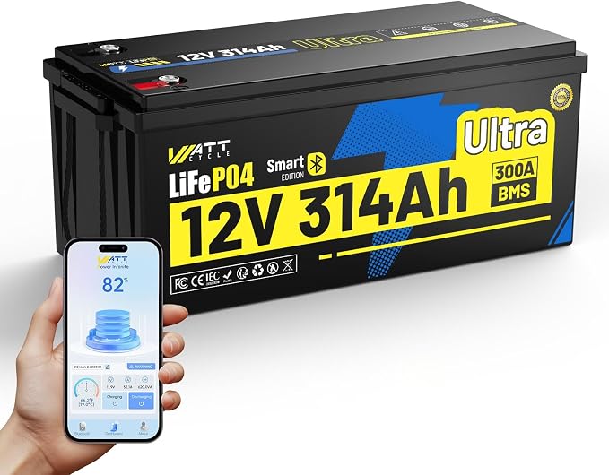 12V 314Ah LiFePO4 Lithium Battery by Wattcycle