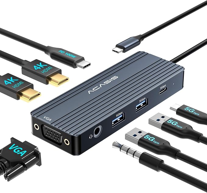 ACASIS USB C Docking Station Dual Monitors, 8-in-1 Laptop Docking Station by ACASIS
