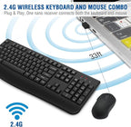 Wireless Keyboard and Mouse Combo, EDJO 2.4G Full-Sized Ergonomic Computer - Image 3