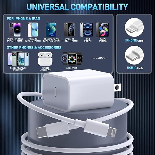 Fast Charger iPhone, iPhone Charger Fast Charging3Pack Apple Charger USB C Wall - Image 3