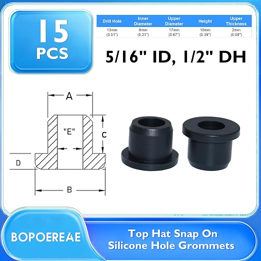 15 Pcs1/2" Drill Hole, 5/16" ID Silicone Rubber Grommets - Image 8