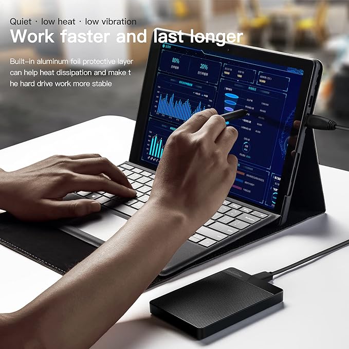 UnionSine 1TB Ultra Slim Portable External Hard Drive HDD-USB 3.0 - Image 4