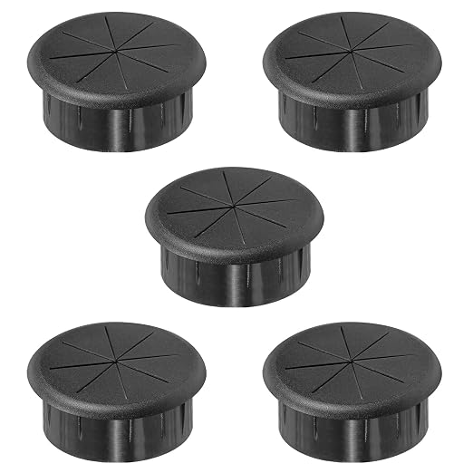 2" Black Desk Grommet, JTemgle Flexible Cable Grommet Rubber Cable Hole Cover by JTemgle