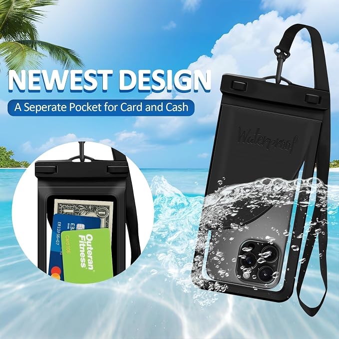 Waterproof Phone Pouch, with Inside Card Bag, Large Waterproof Case - Image 3