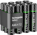 NICEBATT Rechargeable AAA Batteries 1100mAh, Premium NiMH Triple A Battery Low by Unknown