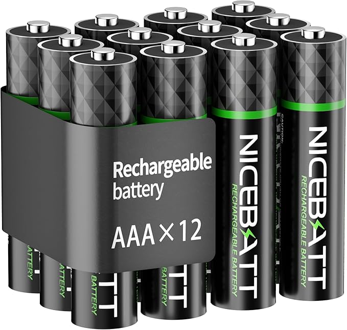 NICEBATT Rechargeable AAA Batteries 1100mAh, Premium NiMH Triple A Battery Low by Unknown