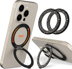 COOLQO 2Pcs 360 Spin Cell Grip Ring Phone Stand Magnetic Holders by COOLQO