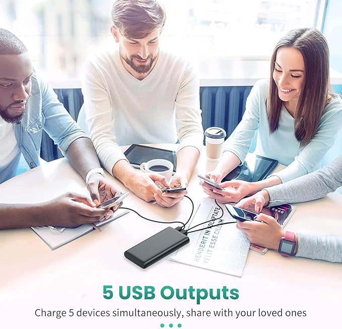 Portable Charger 38800mAh, LCD Display Power Bank, 5 USB Outputs Battery Pack - Image 7