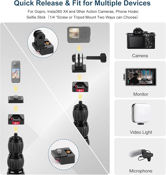 Motorcycle Mount kit for Insta36O X5 X4, Bike Handlebar Clamp Mount and 59" - Image 8