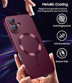 Magnetic for iPhone 16 Plus Case Slim Soft Silicone Bumper Shockproof Metallic - Image 6
