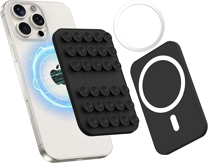 Patented Magnetic Sticky Phone Suction Grip Mount by AMSKY