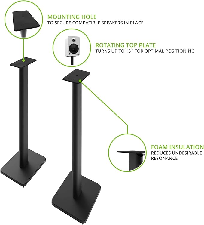 Kanto SP26PL Black Metal Speaker Stand - Image 2