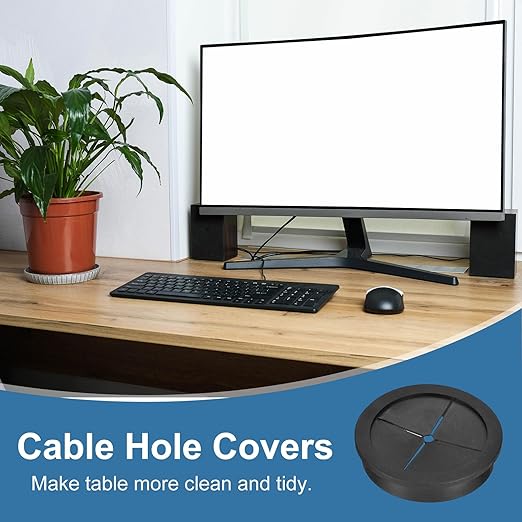 uxcell 4Pcs Cable Cord Grommet, 2-3/8" Rubber Desk Grommets Wire Pass Through - Image 6