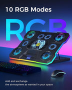 ChillCore Laptop Cooling Pad, RGB Lights Laptop Cooler 9 Fans - Image 5