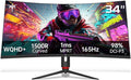 KTC 34 Inch Curved Ultrawide Gaming Monitor, 3440x1440p 165Hz 1ms, 1500R Curved by KTC