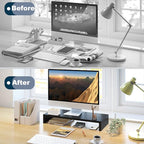 TEAMIX 20 Inch Monitor Stand Riser, Wood Monitor Riser - Image 6