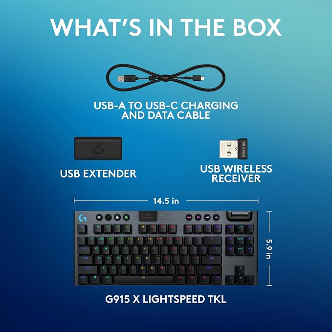 Logitech G915 X Lightspeed TKL Wireless Mechanical Gaming Keyboard, Double-Shot - Image 9