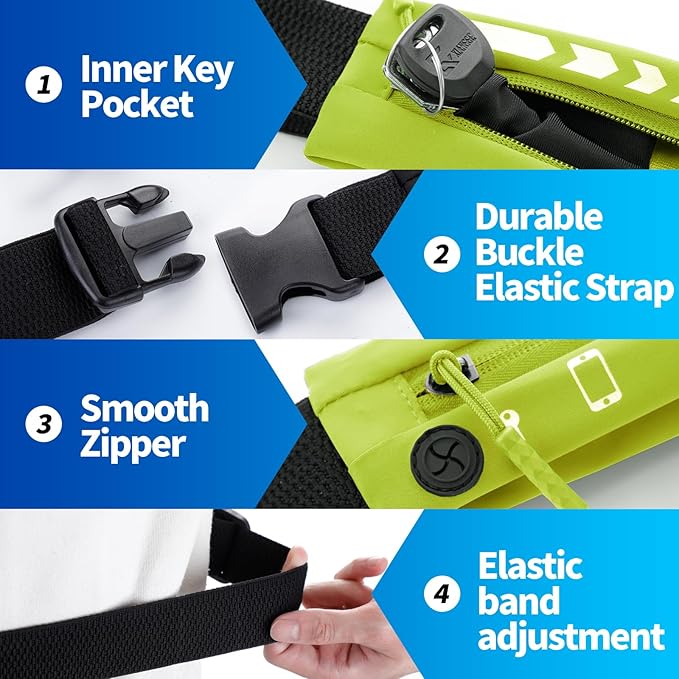USHAKE Slim Running Belt for Women Men-Runners Phone Holder Fanny Pack - Image 2