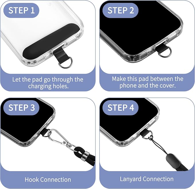 CACOE Cell Phone Lanyard 2 Pcs-1 Pcs Adjustable Neck Strap, Universal Crossbody - Image 5