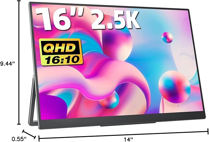 Portable Gaming Monitor 16 Inch QHD 2.5K 2560X1600 16:10 100 Hz 100% sRGB 10 - Image 8