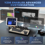 YUNZII YZ98 Gasket Mechanical Keyboard, 99 Key Hot Swappable BT5.0/2.4G/USB-C - Image 6