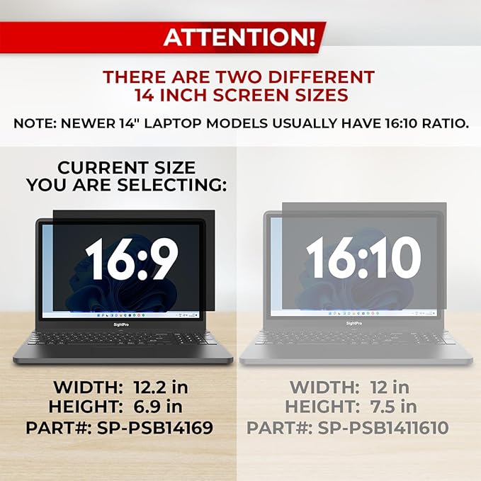 14 Inch 16:9 Laptop Privacy Screen Filter - Image 3