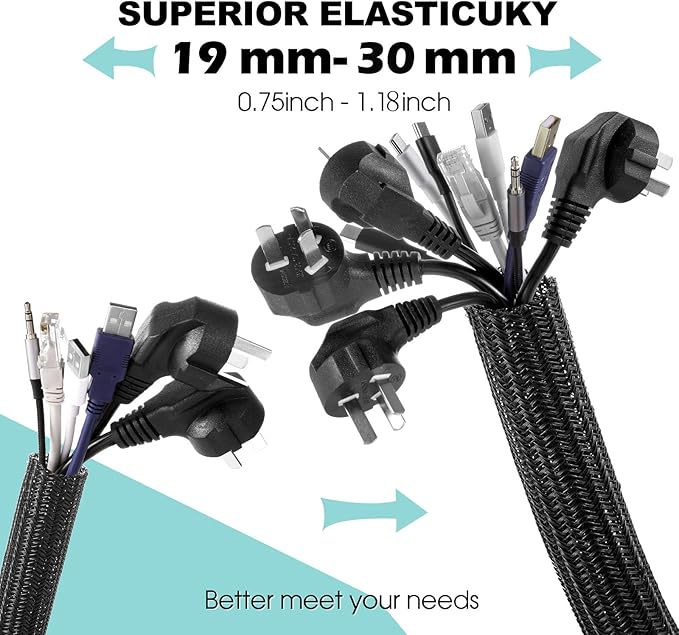AGPTEK Cable Sleeve, 20ft - Image 3