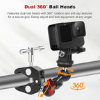Camera Clamp Mount with Dual Ballhead Magic Arm, Aluminum Camera Mount Super - Image 4
