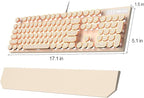 MageGee Typewriter Mechanical Gaming Keyboard, Retro Punk Creamy Round Keycaps - Image 8