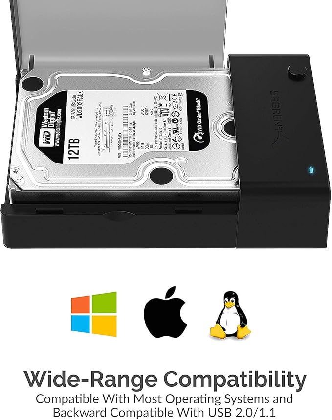 SABRENT USB 3.0 to SATA External Hard Drive Lay Flat Docking Station - Image 7
