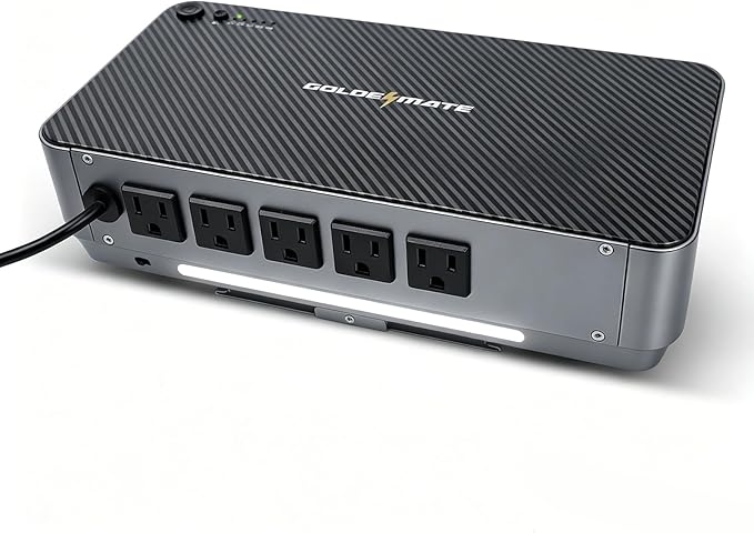 GOLDENMATE 600VA/360W Lithium UPS Battery Backup and Surge Protector, LiFePO4 by GOLDENMATE