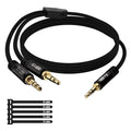 1/8 Inch TRS Stereo Y Splitter Cable 4FT, 3.5mm Male to 2-Male Y-Splitter by Kxable