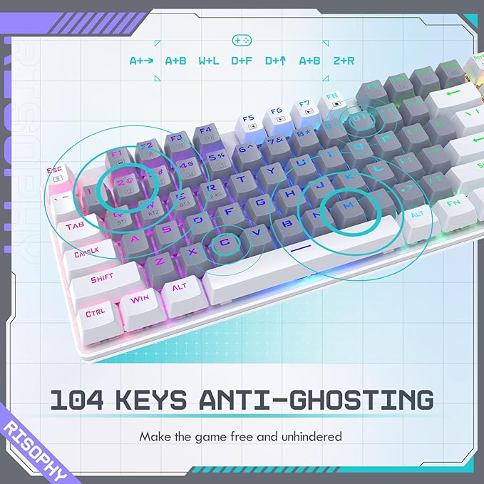 Wireless Mechanical Keyboard, Triple Mode 2.4G/USB-C/Bluetooth Gaming Keyboard - Image 5