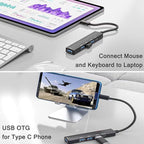 USB C Hub with USB C Powered/Data Port, USB Extender - Image 5