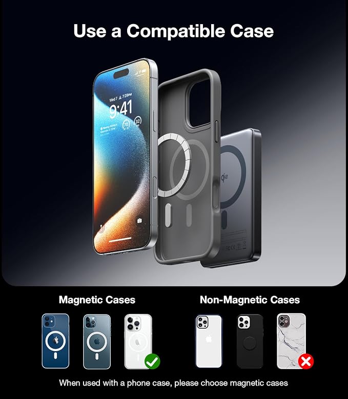 TORRAS MiniMag Qi2 Power Bank, 000mAh Magnetic Battery Pack, Qi2 Certified 30W - Image 7