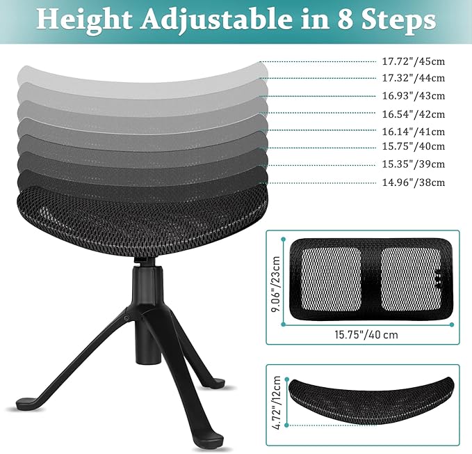 Footrest for Desk Adjustable Height 2-in-1 Function Rotatable Ergonomic Under - Image 4