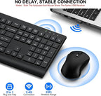 Wireless Keyboard and Mouse Combo, Full Size Quiet Key Computer Keyboard and - Image 4