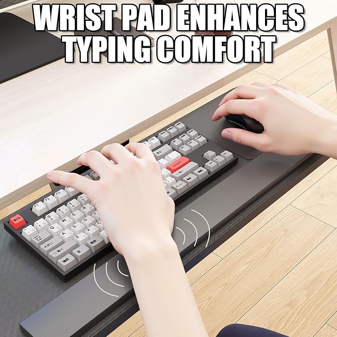 yeshine Under Desk Keyboard Tray Slide Out, Height Adjustable Computer Keyboard - Image 6