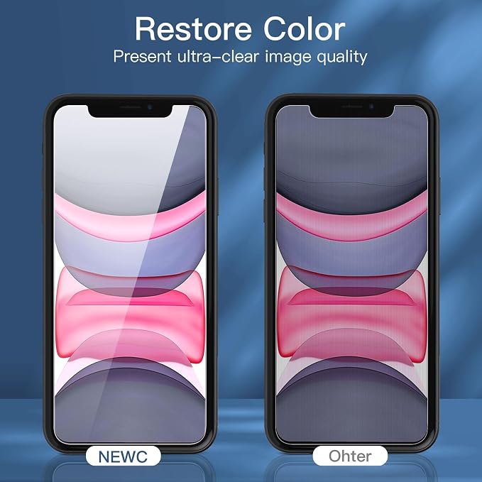 NEW'C 3 Pack Privacy for iPhone 11, iPhone XR Screen Protector, Enhanced - Image 7